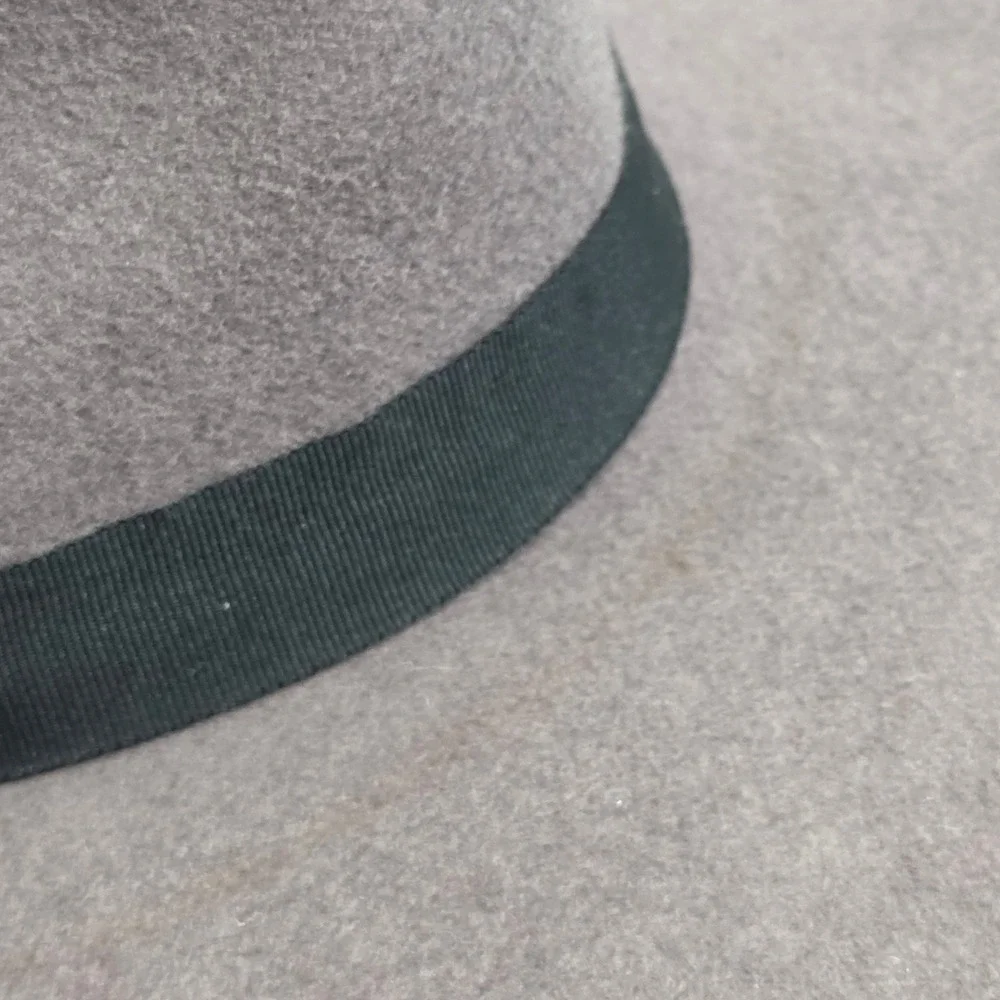Biltmore Madewell Wool Felt Fedora Hat Womens M L Taupe Wide Brim Boho Festival